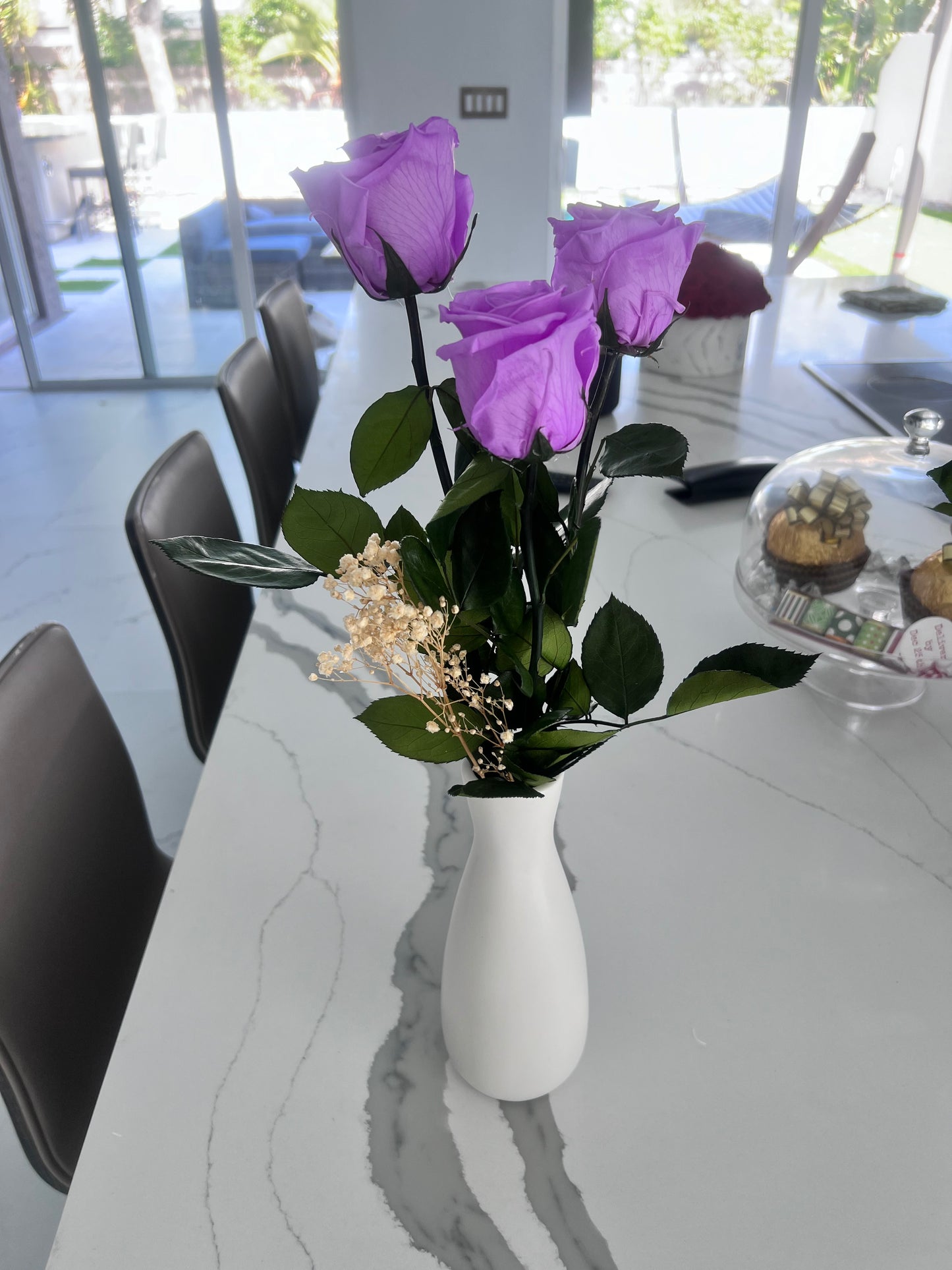 purple large roses